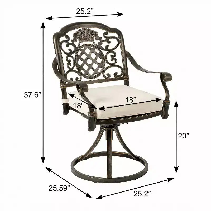 Christopher Knight Home Alistair 7 Piece Outdoor Aluminium Swivel Dining Chairs with Expandable Table