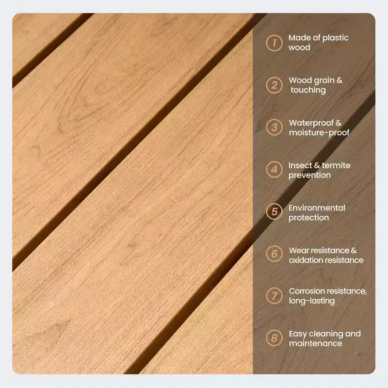 Crestlive Products 11PCS Large Gatherings Patio Dining Set Aluminum Frame Stackable Chairs Wood Like Table Umbrella Hole