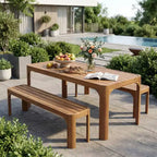 Christopher Knight Home Bao Modern 3 Piece Acacia Wood Patio Dining Set with Slatted Design