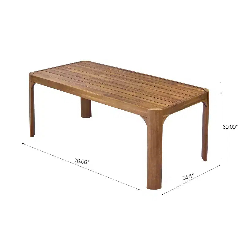 Christopher Knight Home Bao Modern 3 Piece Acacia Wood Patio Dining Set with Slatted Design