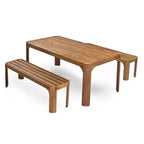 Christopher Knight Home Bao Modern 3 Piece Acacia Wood Patio Dining Set with Slatted Design