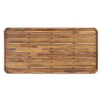 Christopher Knight Home Bao Modern 3 Piece Acacia Wood Patio Dining Set with Slatted Design