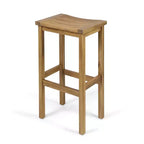 GDFStudio Pranav Modern 3 Piece Acacia Wood Slatted Balcony Bar Set with Bottom Shelf Table and 2 Stools
