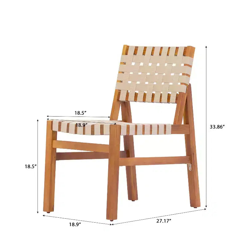 Christopher Knight Home Ratchanon Modern 7 Piece Acacia Wood Patio Dining Set with PE Woven Rope and Slatted Table