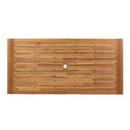 Christopher Knight Home Ratchanon Modern 7 Piece Acacia Wood Patio Dining Set with PE Woven Rope and Slatted Table