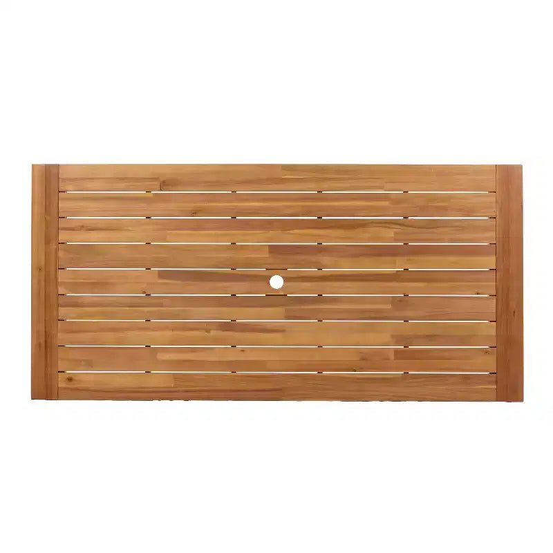 Christopher Knight Home Ratchanon Modern 7 Piece Acacia Wood Patio Dining Set with PE Woven Rope and Slatted Table