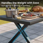 Crestlive Products 13PCS Patio Dining Set Aluminum X-Base Table and Reclining Chairs Designed for Gatherings