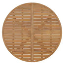 5-Piece Outdoor Acacia Wood Patio Dining Set for 4, Slatted Top Round Table and 4 Chairs, Backyard Furniture for Deck, Poolside-Panipeachy
