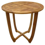 3 Pieces Outdoor Patio Dining Set, Hermosa KD Wood Table & Chairs with Cushions, Teak Finish