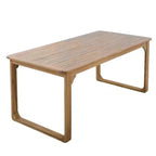 ModernLuxe 5/7-Piece Outdoor Dining Table Set, 71 Acacia Wood Table with Cushions + 6 Rope Back Dining Chairs, Light Teak Finish