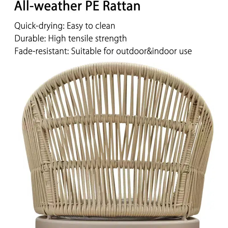 PURPLE LEAF Outdoor Dining Set with Patio Aluminium Dining Table and Wicker Rattan Chairs