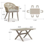 PURPLE LEAF Outdoor Dining Set with Patio Aluminium Dining Table and Wicker Rattan Chairs