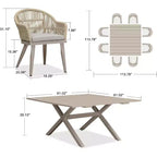 PURPLE LEAF Outdoor Dining Set with Patio Aluminium Dining Table and Wicker Rattan Chairs