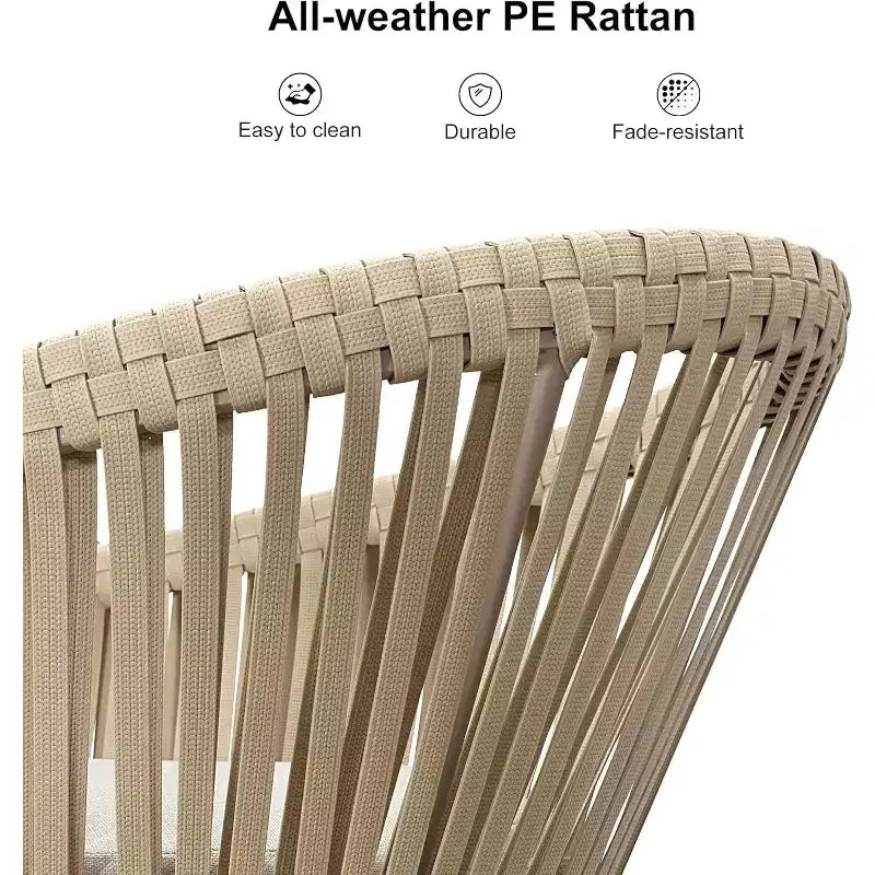 PURPLE LEAF Outdoor Dining Set with Patio Aluminium Dining Table and Wicker Rattan Chairs