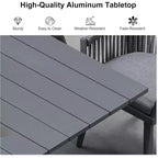 PURPLE LEAF Outdoor Dining Set with Patio Aluminium Dining Table and Wicker Rattan Chairs