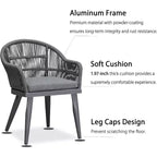 PURPLE LEAF Outdoor Dining Set with Patio Aluminium Dining Table and Wicker Rattan Chairs
