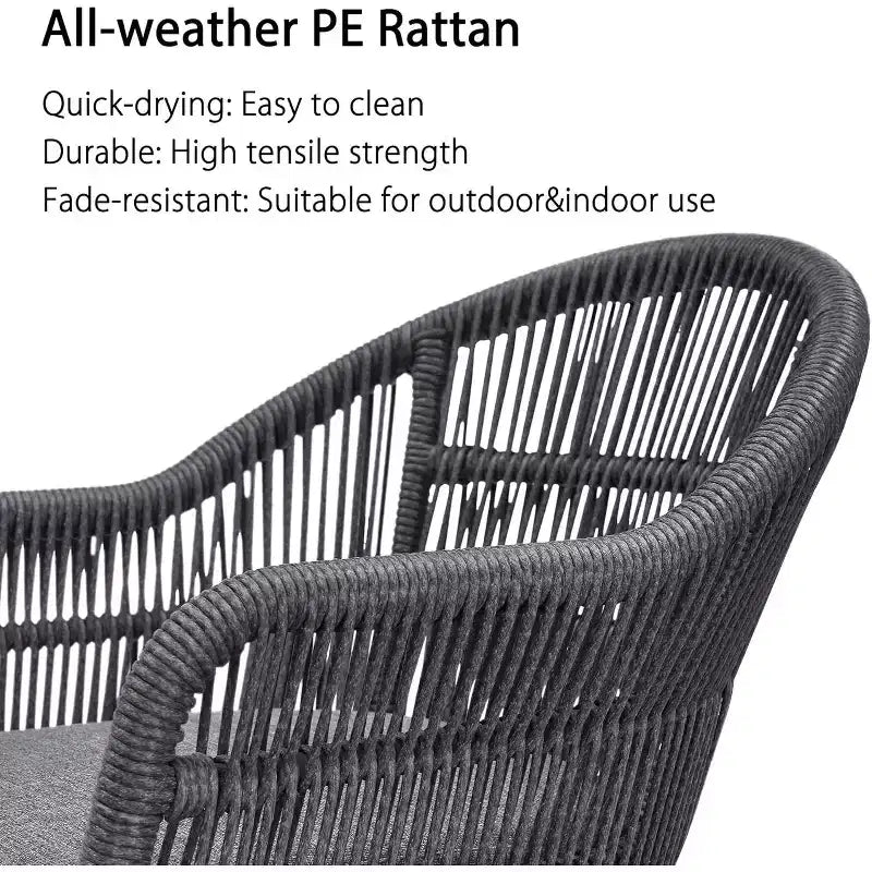 PURPLE LEAF Outdoor Dining Set with Patio Aluminium Dining Table and Wicker Rattan Chairs