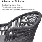 PURPLE LEAF Outdoor Dining Set with Patio Aluminium Dining Table and Wicker Rattan Chairs