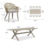 PURPLE LEAF Outdoor Dining Set with Patio Aluminium Dining Table and Wicker Rattan Chairs