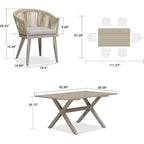 PURPLE LEAF Outdoor Dining Set with Patio Aluminium Dining Table and Wicker Rattan Chairs