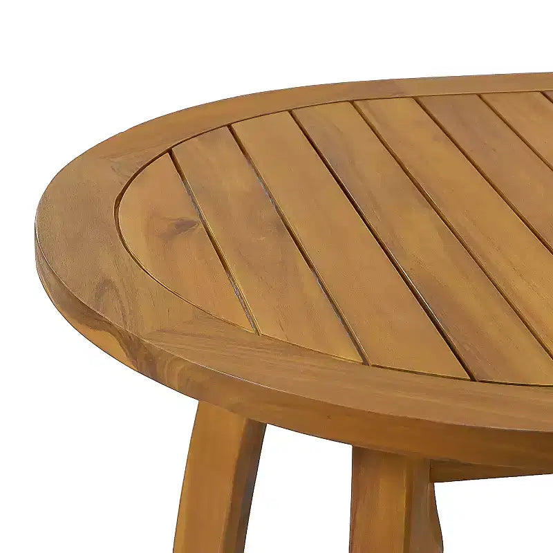 Christopher Knight Home Roya Modern 7 Piece Acacia Patio Dining Set with Wicker and Slatted Design