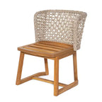 Christopher Knight Home Danio Modern 5 Piece Outdoor Acacia Wood Dining Set with Slatted Table and Wicker Back