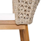 Christopher Knight Home Danio Modern 5 Piece Outdoor Acacia Wood Dining Set with Slatted Table and Wicker Back