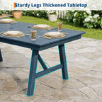 Garvee Outdoor Patio Dining Table Set for 6, 7 Piece HDPE Dining Tables Set with Umbrella Hole, Aluminum Frame, All-Weather 6 Garden Dining Chairs