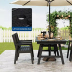 Garvee Outdoor Patio Dining Table Set for 6, 7 Piece HDPE Dining Tables Set with Umbrella Hole, Aluminum Frame, All-Weather 6 Garden Dining Chairs