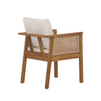 Christopher Knight Home William 7 Piece Patio Rustic Acacia Wood Rattan Dining Chairs with Slatted Table