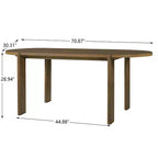 Christopher Knight Home Qinon Modern 7 Piece Patio Rubberwood Dining Set with Oval Table and Curved Backrest