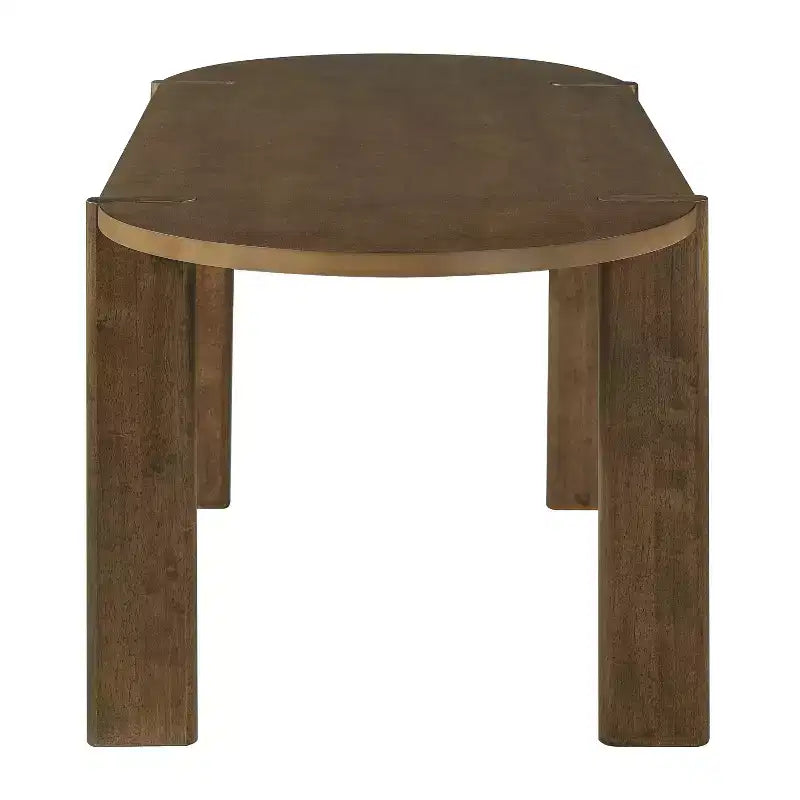 Christopher Knight Home Qinon Modern 7 Piece Patio Rubberwood Dining Set with Oval Table and Curved Backrest