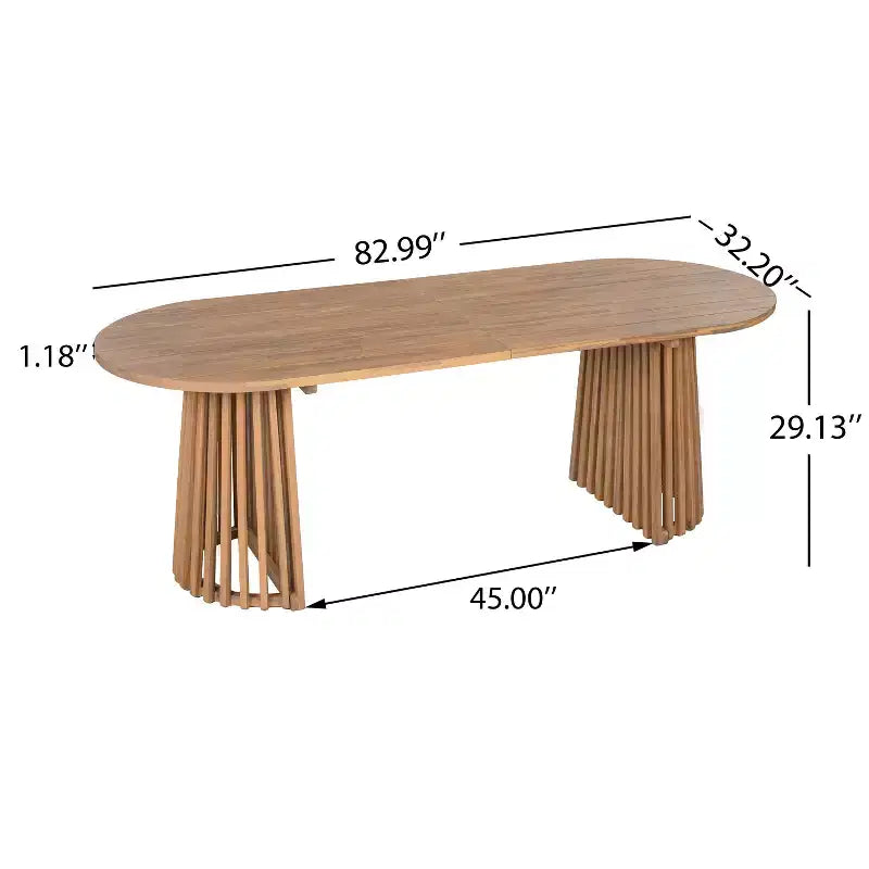 Christopher Knight Home Bobby 7 Piece Farmhouse Patio Acacia Wood Rattan Dining Set