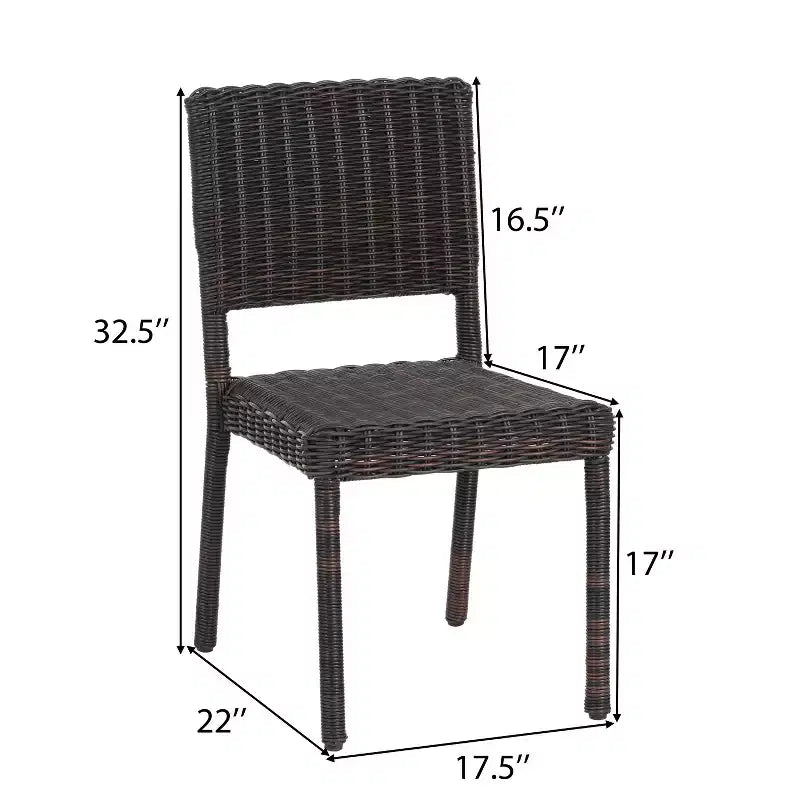 Christopher Knight Home Bobby 7 Piece Farmhouse Patio Acacia Wood Rattan Dining Set