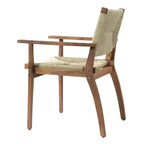 5-Piece Outdoor Patio Dining Set with Round Acacia Wood Table & 4 Woven Armchairs, Modern Garden Dining Furniture for Backyard, Deck-Panipeachy