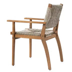 5-Piece Outdoor Patio Dining Set with Round Acacia Wood Table & 4 Woven Armchairs, Modern Garden Dining Furniture for Backyard, Deck-Panipeachy