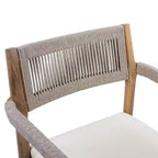 Round Pedestal Outdoor Dining Set, 5-Piece Acacia Wood Table with Slatted Top and 4 Woven Back Chairs with Cushions for Patio-Panipeachy