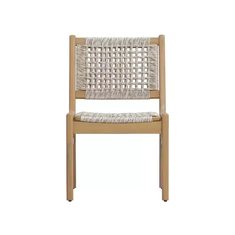 Christopher Knight Home Oksana Farmhouse 7 Piece Patio Acacia Dining Set with Rectangular Slatted Table and Wicker Design