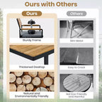 ModernLuxe 6pcs Outdoor Dining Set for 6-7, Patio Furniture Set Garden Dining Table&Chair Set with Cushions & Weather-Resistant Frame