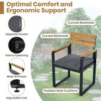 ModernLuxe 6pcs Outdoor Dining Set for 6-7, Patio Furniture Set Garden Dining Table&Chair Set with Cushions & Weather-Resistant Frame