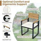 ModernLuxe 6pcs Outdoor Dining Set for 6-7, Patio Furniture Set Garden Dining Table&Chair Set with Cushions & Weather-Resistant Frame