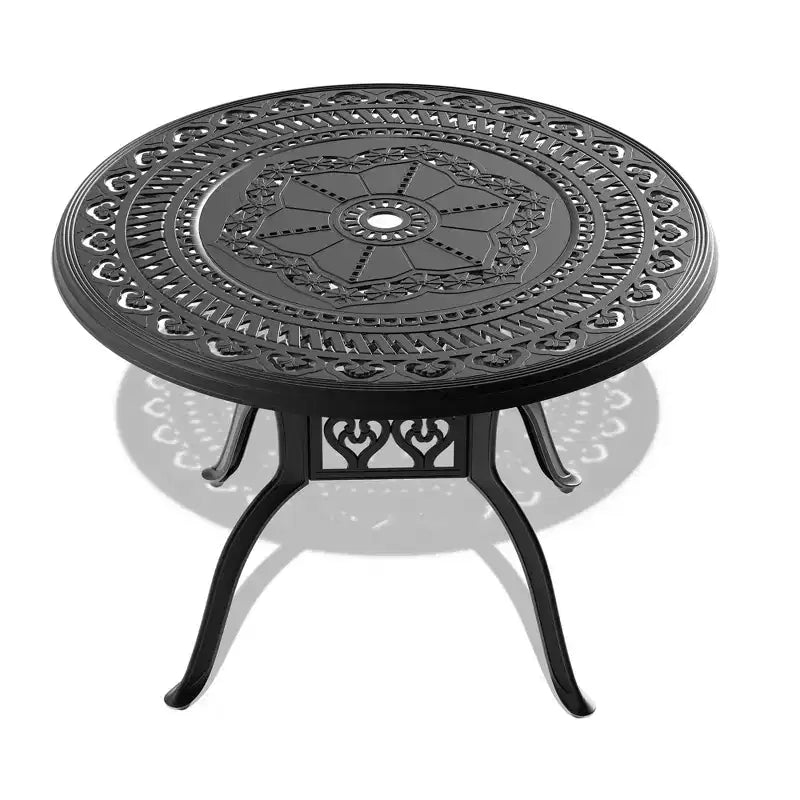 3-Piece Cast Aluminum Patio Dining Set, Black Rust Resistant Frame with Water Resistant Cushions