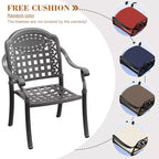 3-Piece Cast Aluminum Patio Dining Set, Black Rust Resistant Frame with Water Resistant Cushions