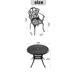 3-Piece Cast Aluminum Patio Dining Set, Black Rust Resistant Frame with Water Resistant Cushions
