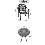 3-Piece Cast Aluminum Patio Dining Set, Black Rust Resistant Frame with Water Resistant Cushions
