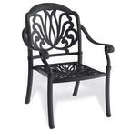 3-Piece Cast Aluminum Patio Dining Set, Black Rust Resistant Frame with Water Resistant Cushions