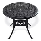 3-Piece Cast Aluminum Patio Dining Set, Black Rust Resistant Frame with Water Resistant Cushions