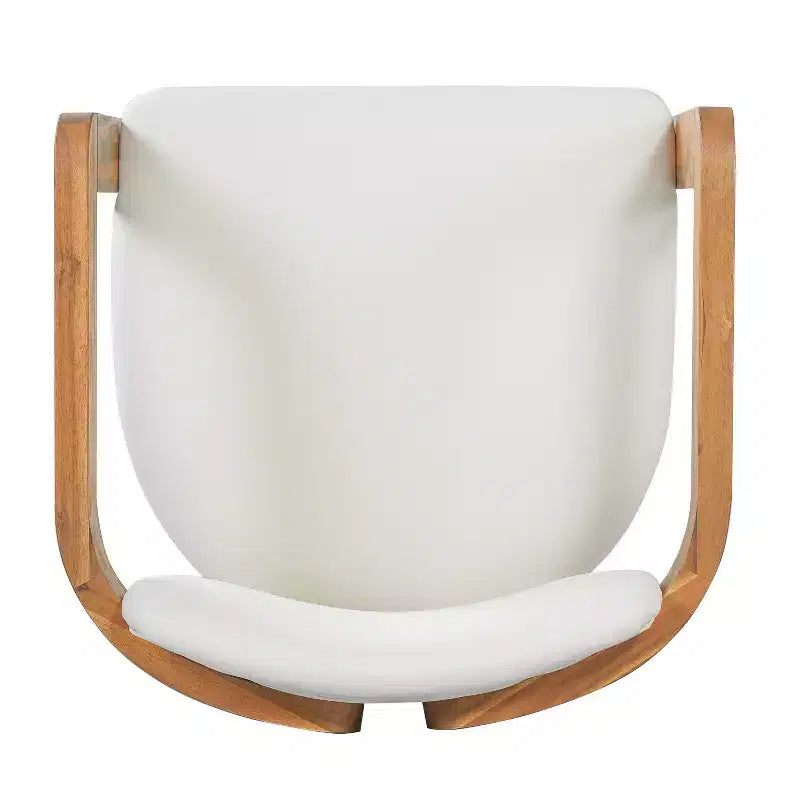 ModernLuxe 5pcs Outdoor Acacia Wood Round Dining Table Set, 47 Patio Table with 4 Cushioned Barrel Chairs for Garden/Patio/Backyard