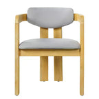 ModernLuxe 5pcs Outdoor Acacia Wood Round Dining Table Set, 47 Patio Table with 4 Cushioned Barrel Chairs for Garden/Patio/Backyard