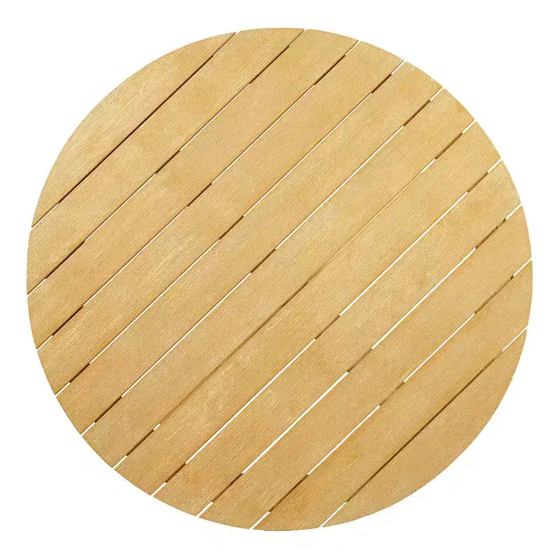 ModernLuxe 5pcs Outdoor Acacia Wood Round Dining Table Set, 47 Patio Table with 4 Cushioned Barrel Chairs for Garden/Patio/Backyard